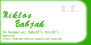 miklos babjak business card
